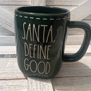 Rae Dunn Forest Green Ceramic Mug with Holiday Message